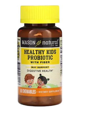 Probiótico Kids com Fibra, 60 Comprimidos Mastigáveis, Mason Natural