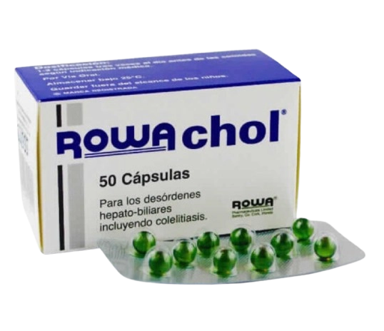 ROWACHOL, Auxilio para Eliminar Pedras na Vesícula, 50 Cápsulas, Rowa