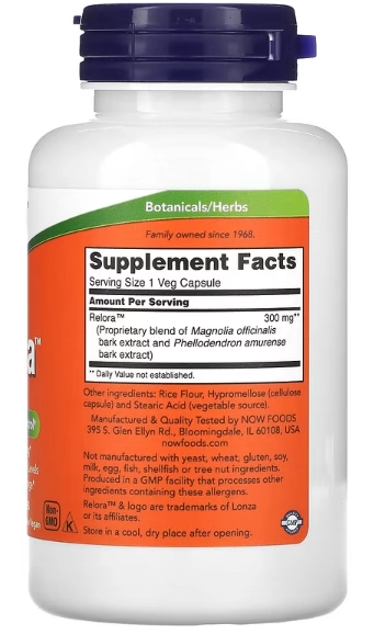 Relora, Stress & Appetite Control, 300mg, 120 Cápsulas, Now
