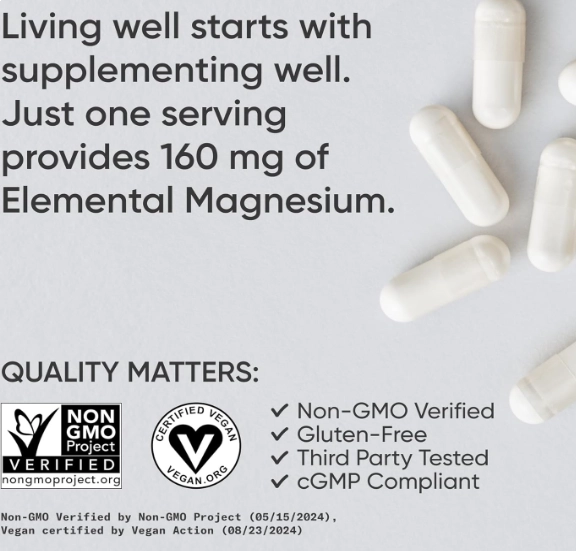 Magnésio Glycinate 160mg, 180 Cápsulas, Sports Research