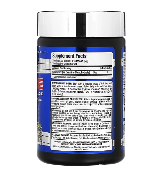 Creatina, Classe Farmacêutica, 100g, Allmax Nutrition