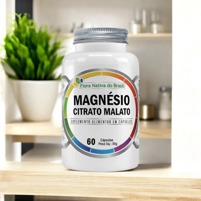 Magnésio Citrato Malato, 60 Cápsulas, Flora Nativa