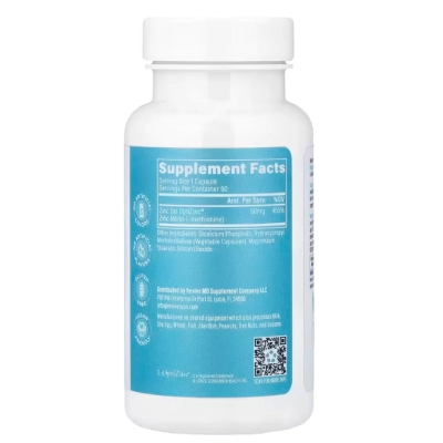OptiZinc, Zinco Mono-L-Methionine 50mg, 60 Cápsulas, Revive