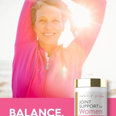Joint Support para Mulheres, Articulações, Movimento e Qualidade de Vida, 60 Softgels, Carlyle