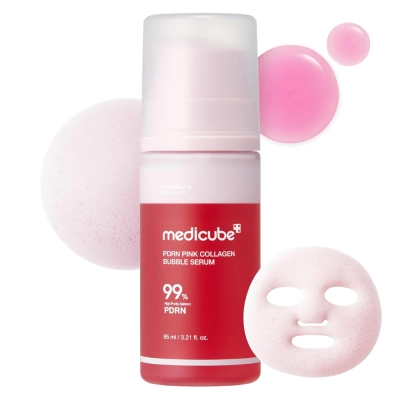 PDRN Pink Collagen Bubble Serum, 100ml, Glow, Firmeza e Regeneração, Medicube 