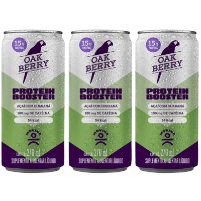 Bebida Oak Beryy, Protein Booster, Sabores, 3 Unidades 270ml - Moving