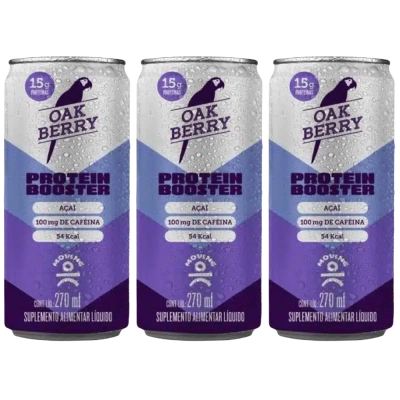Bebida Oak Beryy, Protein Booster, Sabores, 3 Unidades 270ml - Moving