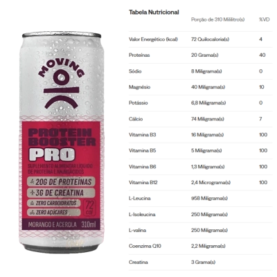 Bebida Protein Booster Pro, Sabores, 3 Unidades 310ml  Cada - Moving