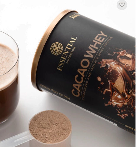Cacao Whey, Blend de Whey Protein Hidrolisado e Isolado, Cacau Gourmet e Peptídeos de Colágeno hidrolisado, 420g, Essent
