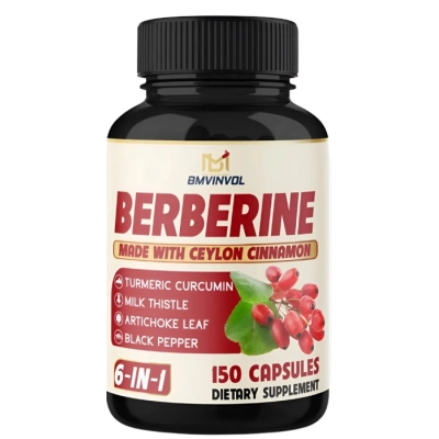 Berberina com Canela do Ceilão, Cúrcuma, Alcachofra e Pimenta, 150 Cápsulas, BMVINVOL 