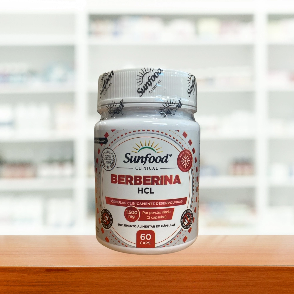 Berberina HCL 1500mg, 60 Cápsulas, Sunfood