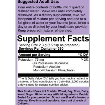 Potassium Compound Powder, Pó Composto de Potássio, 100g, Time Honored Formula