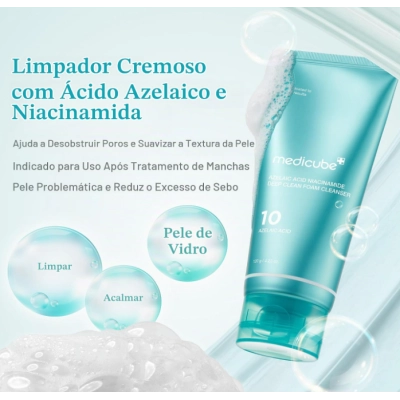 Espuma De Limpeza Facial,  com Ácido azelaico e Niacinamida, 120g, Medicube