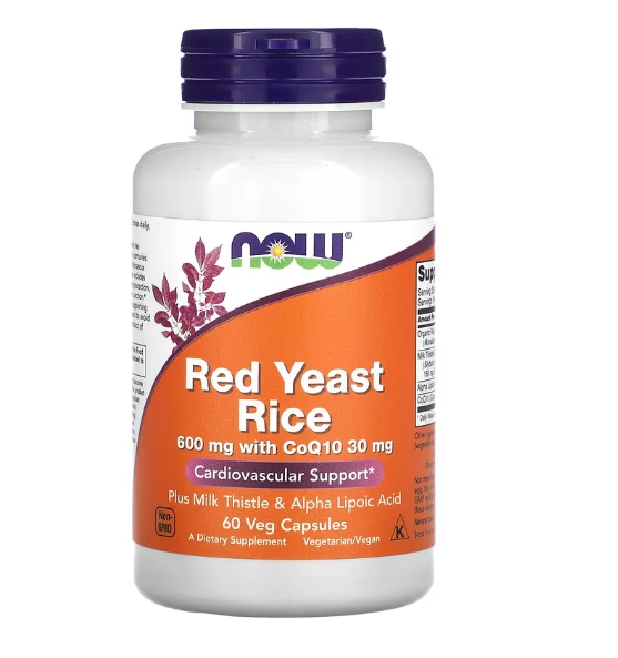 Arroz de Levedura Vermelha, Red Yeast Rice, 600mg, 60 Cápsulas, Now