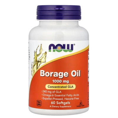 Borage Oil, Óleo de Borragem 1000mg, Cápsulas Opções, Now
