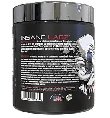 Pré-Treino, Psychotic Test, com Testosterona, DMAE, Creatina HCL, 275g, Insane Labz