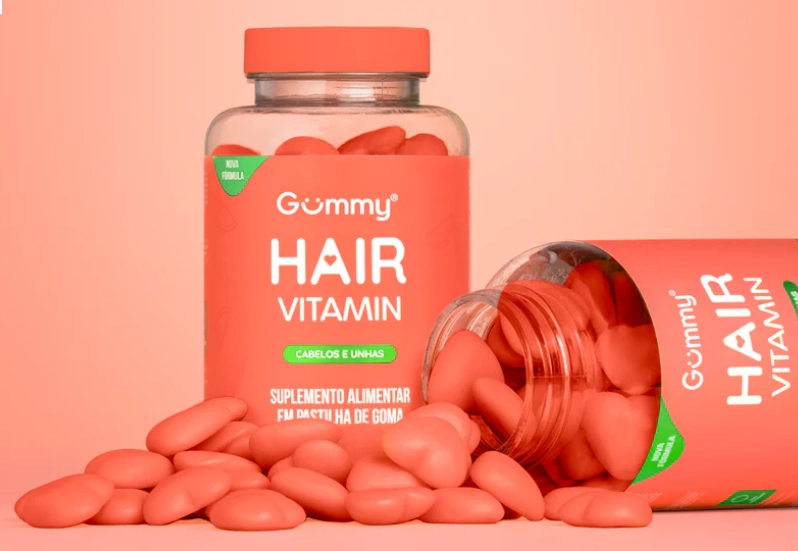Gummy Hair, Cabelo, Pele e Unha, 60 Gomas Sabor Melancia, 180g