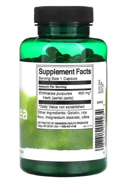 Echinacea 400mg, 100 Cápsulas, Swanson