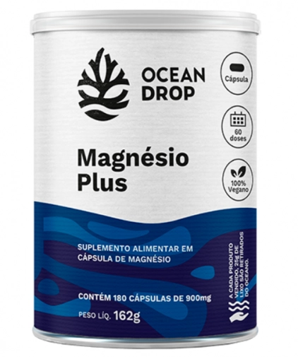 Magnésio Plus, 900mg, 180 cápsulas, Ocean Drop