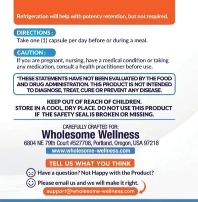 Probióticos Orgânicos Crus, 100 Bilhões CFU, Prebióticos e Enzimas Digestivas, 30 Cápsulas, Wholesome Wellness