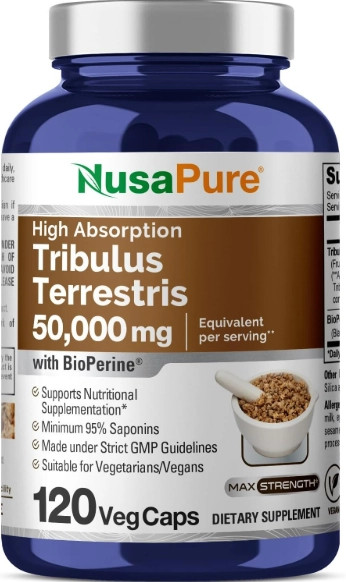 Tribulus Terrestris 50000mg, 120 Cápsulas, NusaPure