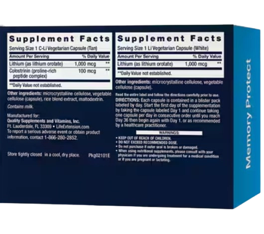 Memory Protect, Suporte de memória, Cognição, fórmula avançada, 36 Doses, Life Extension