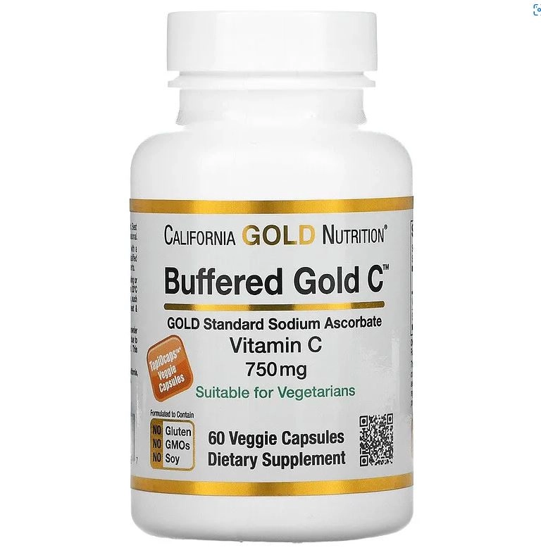 Vitamina C Tamponadas, 750mg, 60 Cápsulas, California Gold