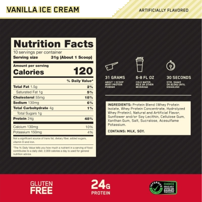 Whey Protein Gold Standard 100%, 310g, Sabores, Optimum Nutrition