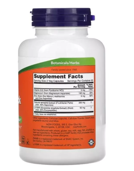 TestoJack 100mg, 120 Cápsulas, Now