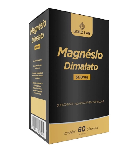 Magnésio Dimalato, 500mg, 60 Cápsulas, Gold Lab