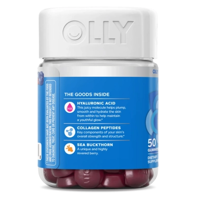 Glowing Skin, Suplemento para Hidratação da Pele, 50 Gomas, Sabor Frutas Silvestres, OLLY