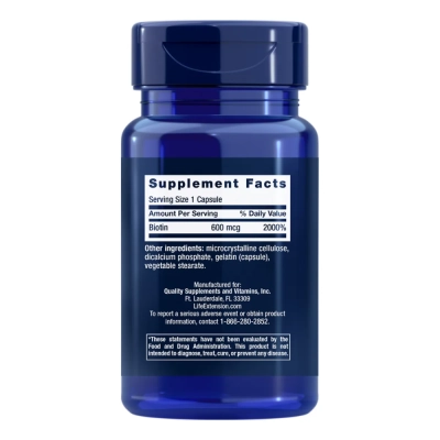 Biotina, 600mcg, 100 cápsulas, Life Extension