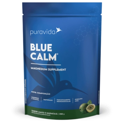 Blue Calm Magnesium Supplement, Sabor Limão e Maracujá, 350g - PuraVida