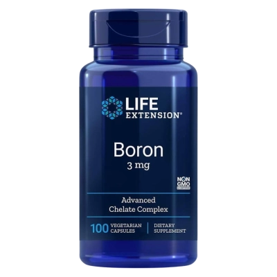 Boro, Boron, atividade hormonal saudável, 3mg, 100 Cápsulas, Life Extension