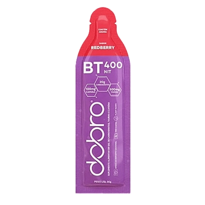 BT 400 Nitrato Gel, Com cafeína, Sabor Redberry, 30g cada, Caixa com 10, Dobro