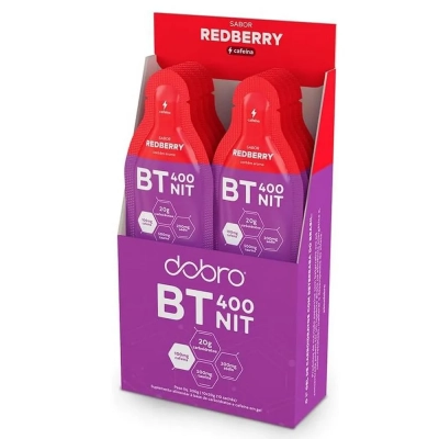 BT 400 Nitrato Gel, Com cafeína, Sabor Redberry, 30g cada, Caixa com 10, Dobro