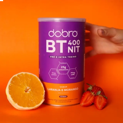 BT 400 Nitrato, Sabor Laranja Com Morango, 450g, Dobro