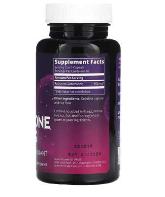 Glutationa, 500mg, 60 Cápsulas, MRM Nutrition