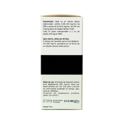 Extrato de CBD, 200mg, em Gotas, Opções, Zion