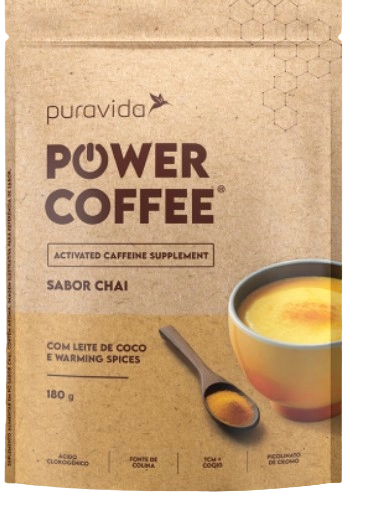 Power Coffee, Sabor Chai, 180g, PuraVida