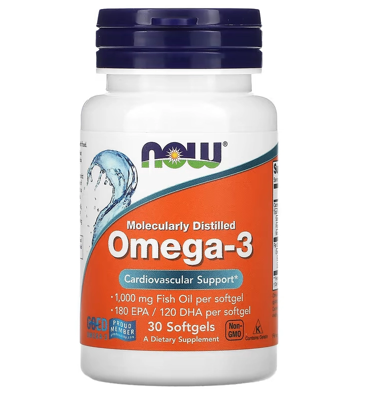 Ômega-3, 180 EPA/120 DHA, 30 Cápsulas, Now