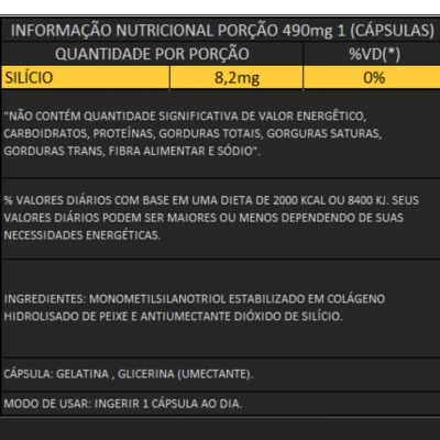 Silício Orgânico, 490mg, 60 Cápsulas, Muwinz