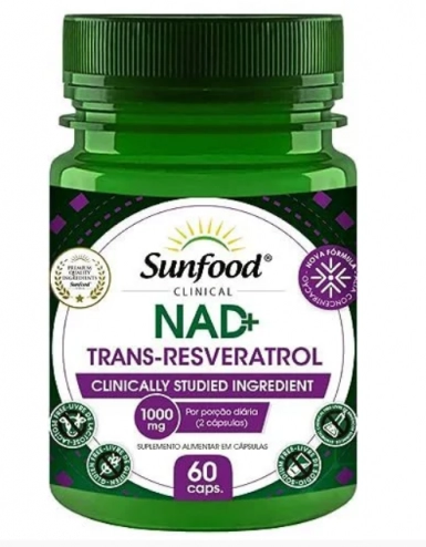 Nad + Trans Resveratol, 1000mg, 60 Cápsulas, Sunfood
