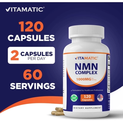 NMN Complex,1000mg, 120 Cápsulas, Vitamatic