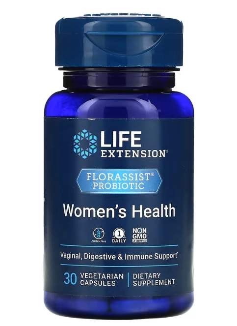 Florassist, Probiótico para Saúde da Mulher, 30 Cápsulas, Life Extension