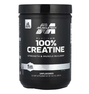 Creatina 100% Platinum, Sem Sabor, 400g, MuscleTech