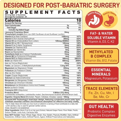 Multivitamínico Bariátrico em Gomas Lipossomais com Ferro, 60 Gomas, NextDia