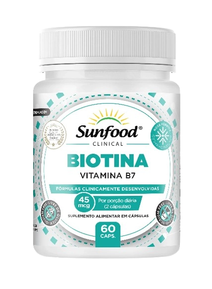 Biotina, 45mcg, 60 Cápsulas, Sunfood