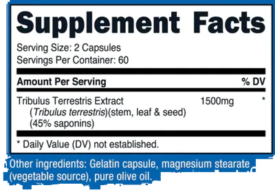 Tribulus Terrestris, 1500, 60 cápsulas, Nutricost