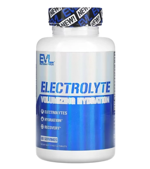 Electrolyte Volumizing, Hidratação Volumizante de Eletrólitos, 60 Comprimidos, EVLution Nutrition